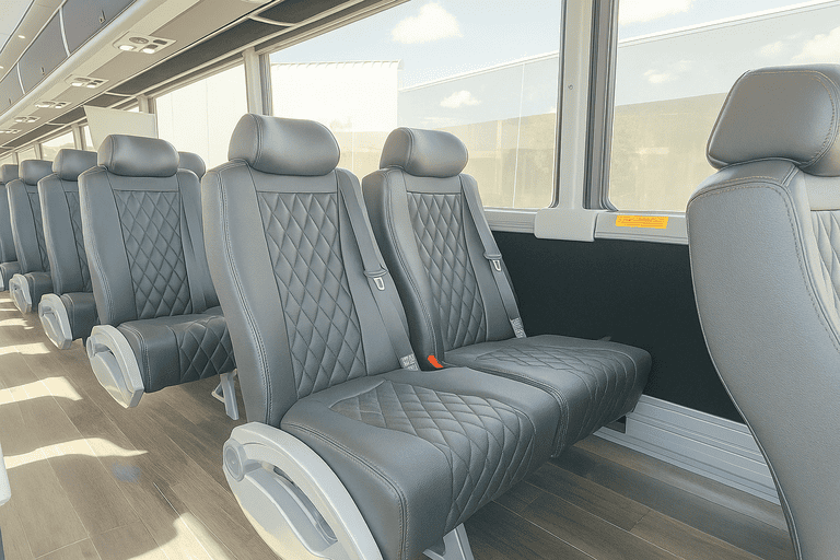interior of Woonsocket Charter Bus charter bus