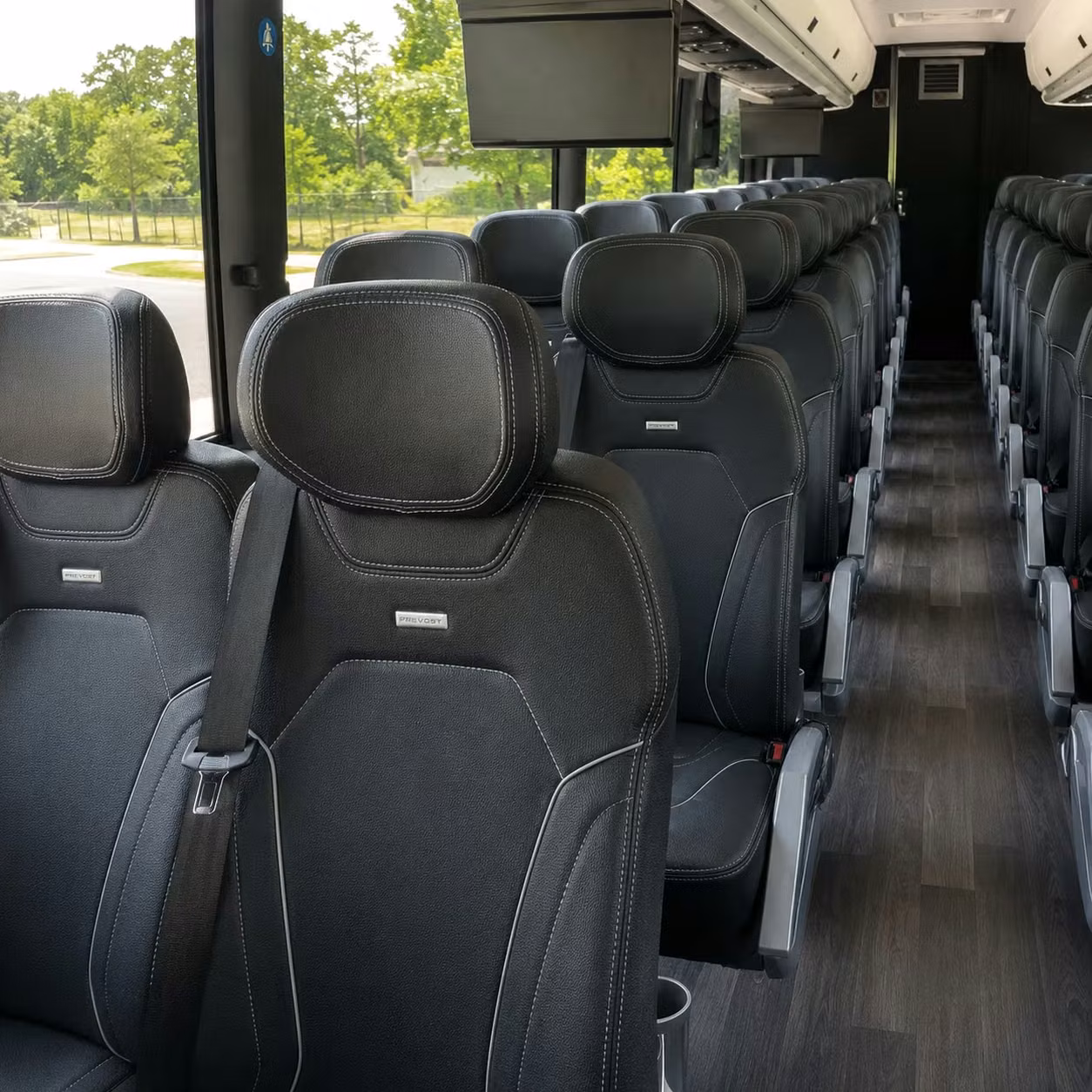 56 passenger charter bus interior
